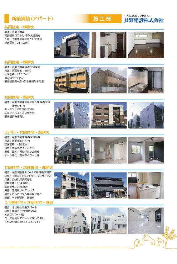 長野建設　施工実績